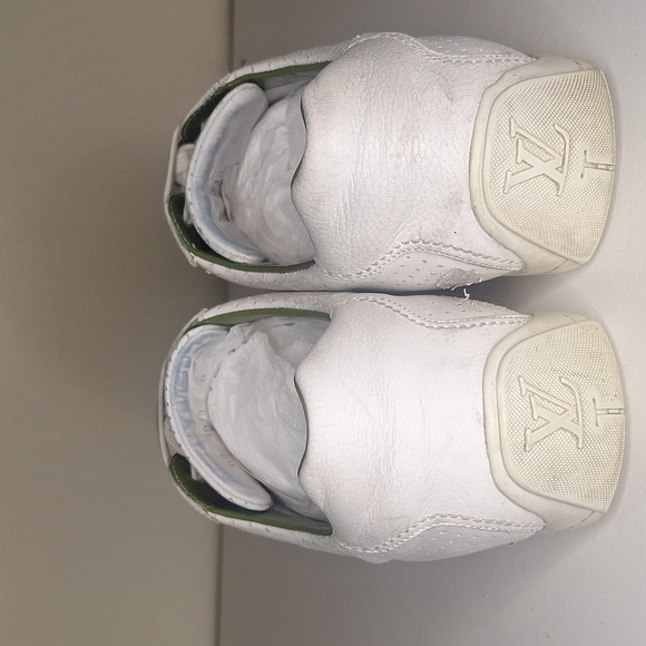 Louis Vuitton White Perforated Leather Bastia Sneakers Size 8.5 - Picture 5 of 15